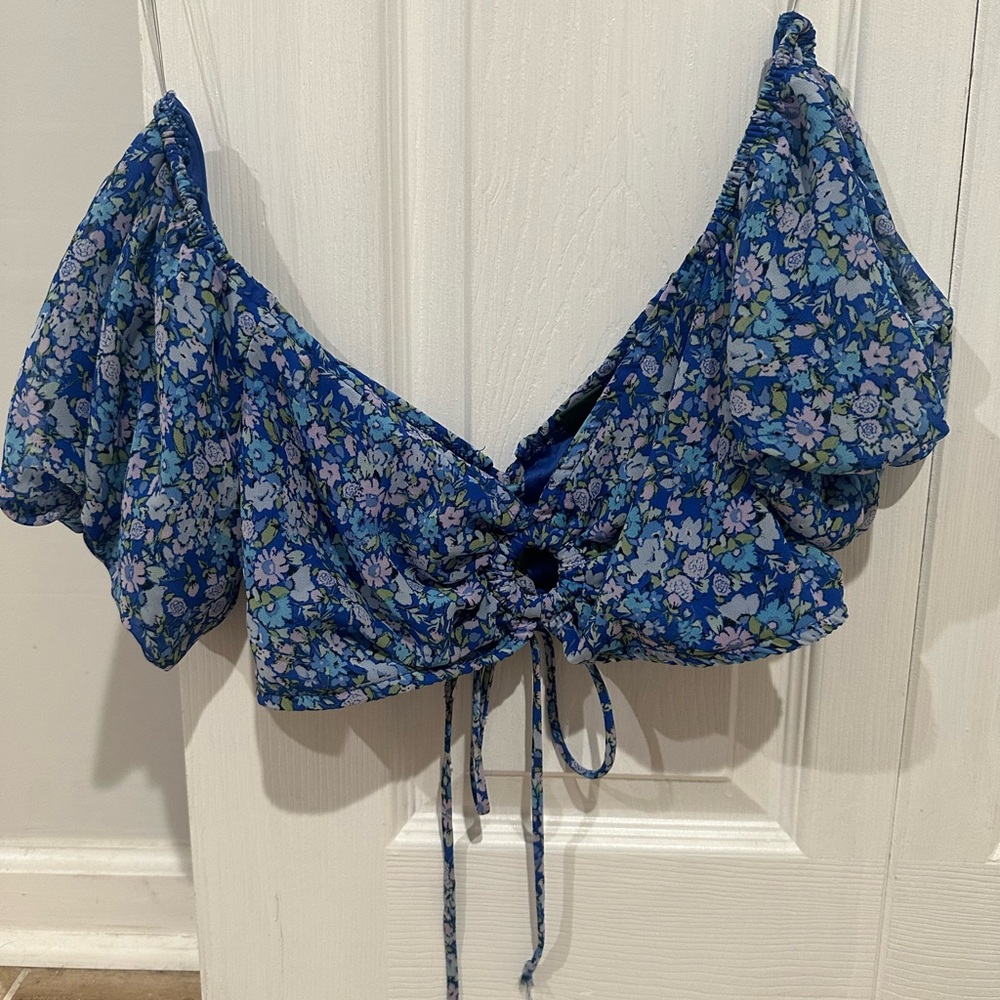 Floral Blue Women's Top